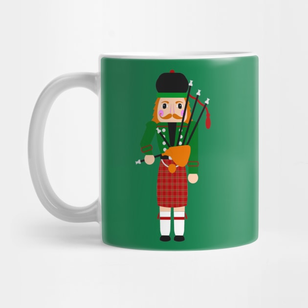 Scottish Bagpiper Nutcracker Christmas Print by ontherails